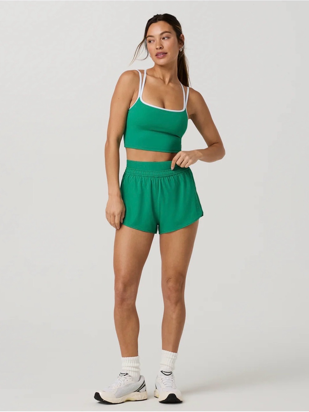 Vuori Luna Piped Shorts - Emerald, Small - Picture 2 of 6